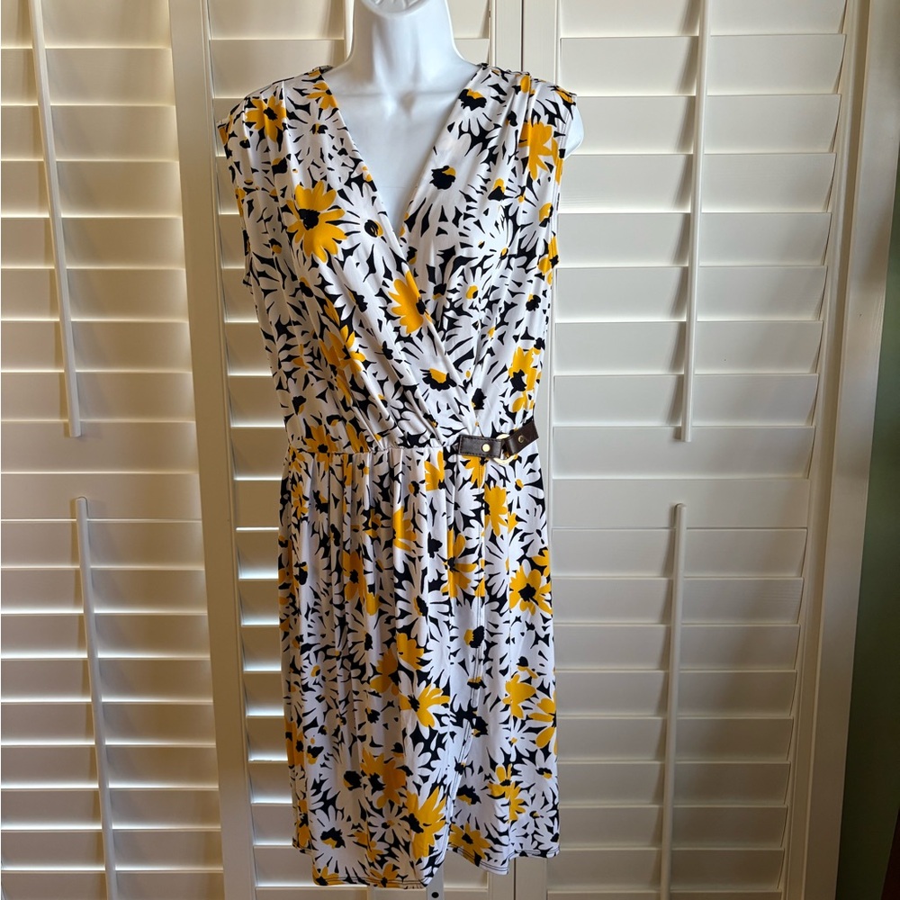 Floral Wrap Dress - Yellow and Black